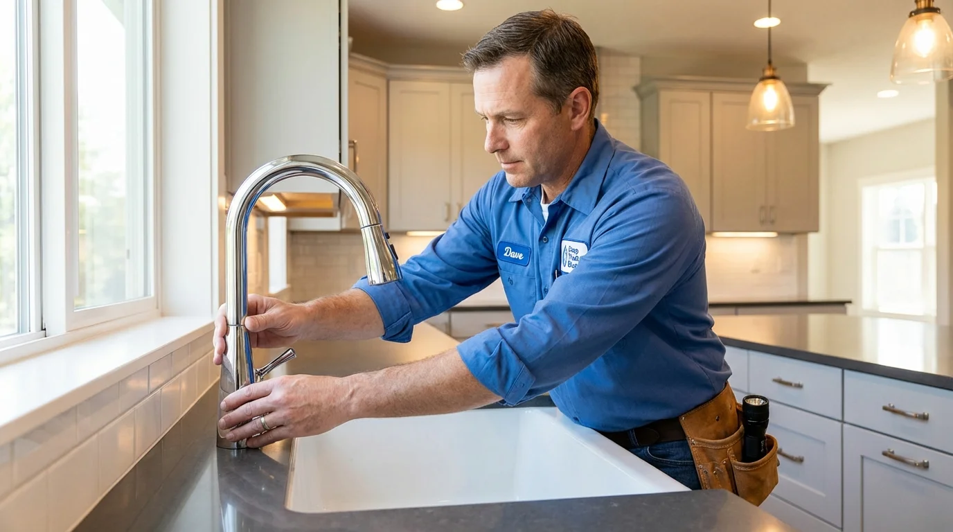 Kitchen faucet installation by Johns Plumbing LLC in Steubenville