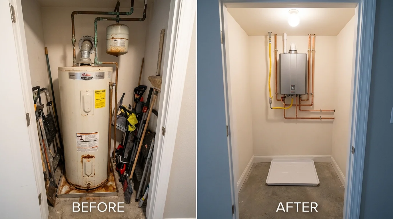 Tank water heater versus wall-mounted tankless unit comparison for Steubenville, OH homeowners